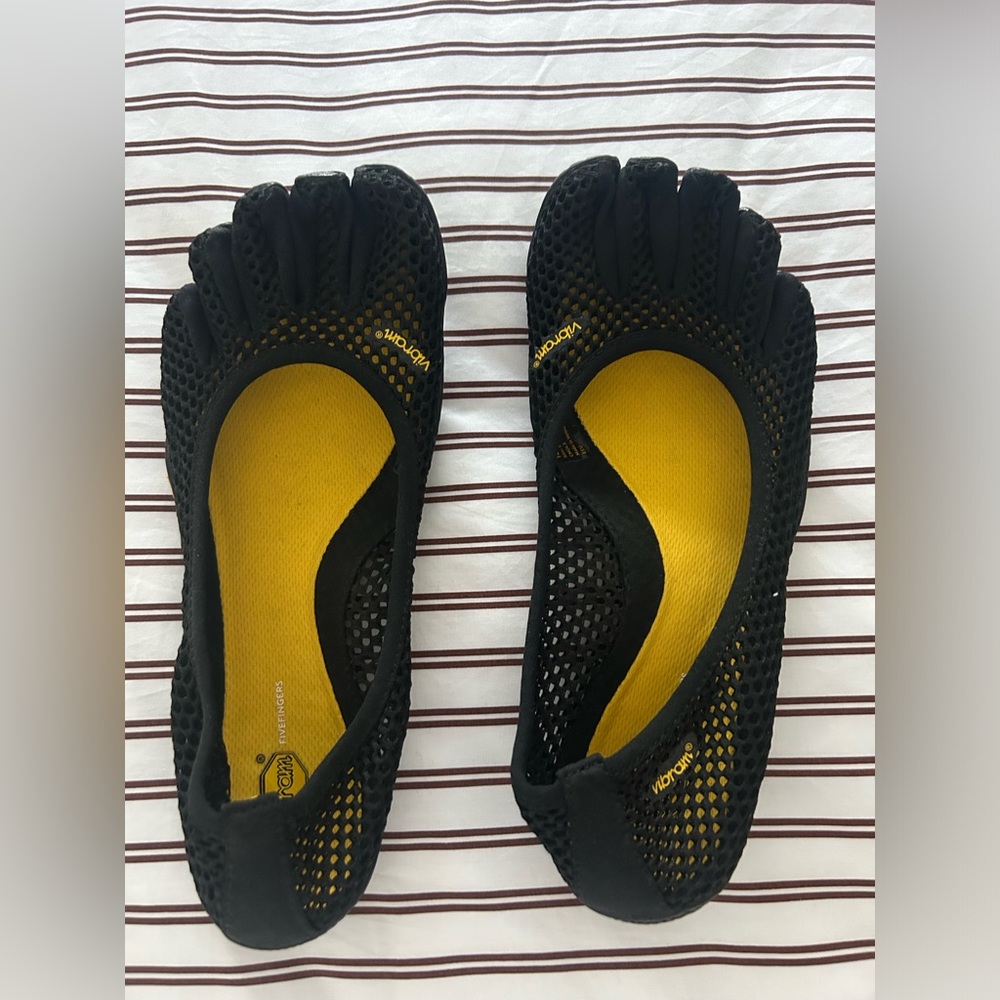 Vibram “five fingers” yoga, exercise, walking shoe.